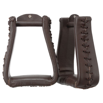 Tough1 Western Horse Saddle Royal King Oversized Stirrups Genuine Leather Brown